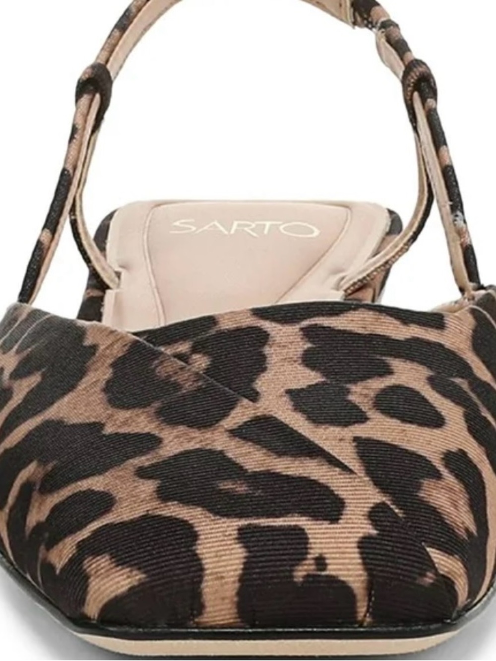 Franco Sarto Leopard Print Slingback Flats - Tan/Black telica square 8.5 -9 nwot